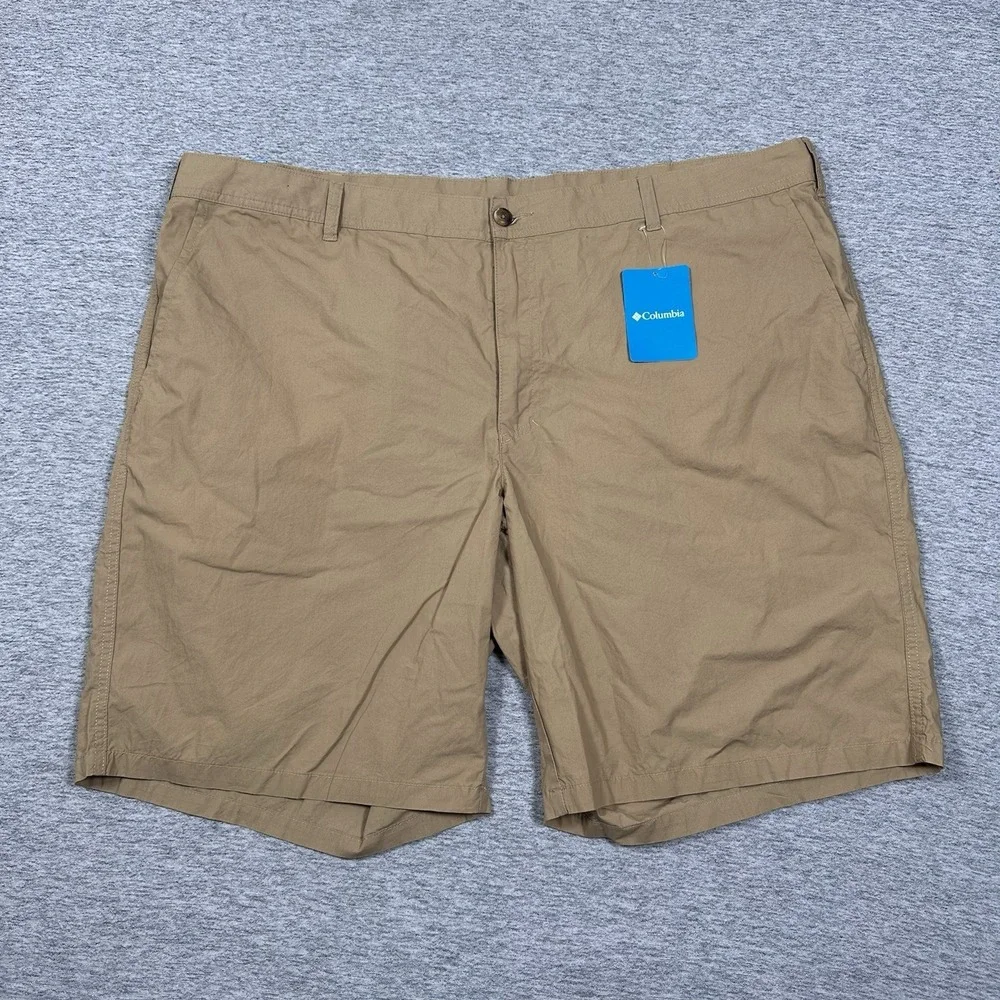 Columbia Shorts Mens 46 Brown Washed Out 10'' Inseam Hiking Outdoor Chino NEW